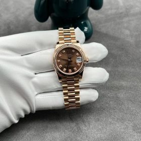 Đồng hồ Rolex Lady-Datejust 279175 Mặt Số Chocolate Nạm Kim Cương Vàng Hồng 18k
