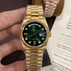Đồng Hồ Rolex Day-Date FAKE 1:1 36 128238 Mặt Số Ombre Xanh Lá