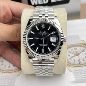 Đồng Hồ Rolex Datejust Siêu Cấp 41 126334 Mặt Số Đen Cọc Số Dạ Quang