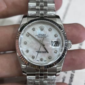 Đồng Hồ Rolex Datejust Rep 36 116244 Mặt Số Vỏ Trai Trắng