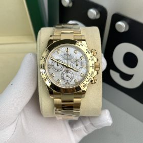 Đồng Hồ Rolex Cosmograph Daytona Mặt Số Vỏ Trai Trắng Replica