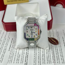 Đồng Hồ Cartier Santos de Cartier 40mm Full đá CZ Replica