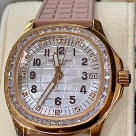 Đồng Hồ Patek Philippe Aquanaut 5072R-001 nữ size 35mm cơ automatic chế tác vàng khối 18k. kim cương thiên nhiên rep1:1