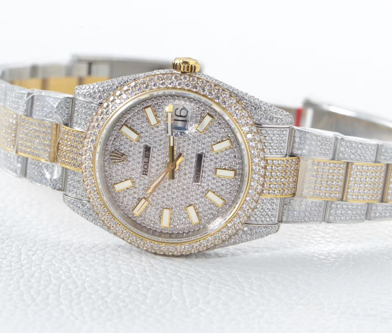 Rolex Datejust 41 126333 Vàng Champagne Phiên Bản Đính Full đá swa Rep 1:1