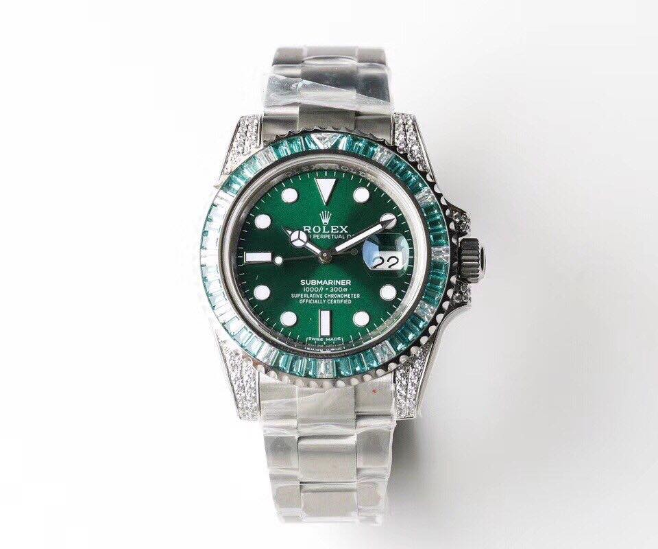 Rolex Submariner 116610 Đính Đá Xanh lá Replica