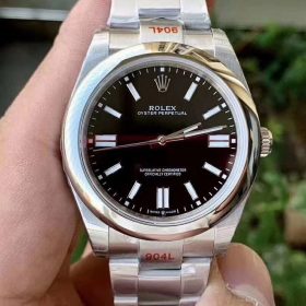 Rolex Oyster Perpetual 124300 41mm Niềng trơn Mặt Số Đen King Factory Replica