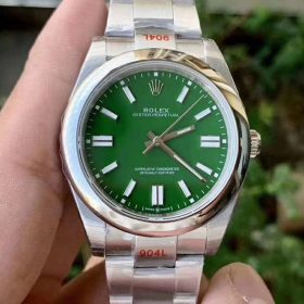 Rolex Oyster Perpetual 124300 41mm Niềng trơn Mặt Số Xanh lá King Factory Rep 1:1