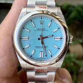 Rolex Oyster Perpetual 124300 41mm Niềng trơn Mặt Số Xanh Ngọc King Factory Rep