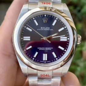 Rolex Oyster Perpetual 124300 41mm Niềng trơn Mặt Số Xanh Navy King Factory Replica