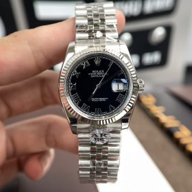 Rolex DateJust 116234 Replica 36mm Mặt đen Cọc số la mã  AR Factory Rep 1:1