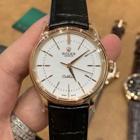 Rolex Cellini 39mm Mặt Trắng Vỏ Bọc Vàng Hồng 18k Replica