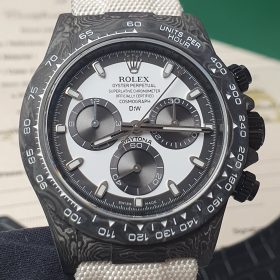 Rolex Daytona DIW 40MM Vỏ Cabon Đen Mặt Trắng JH Factory Replica