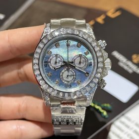 Rolex Cosmograph Daytona 116576TBR Mặt Số Khảm Xanh Ngọc Viền Đính Đá Swa