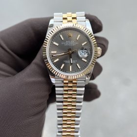 Rolex DateJust 41MM Mặt Số Rhodium Cọc Lume Vỏ Demi Vàng vàng Replica