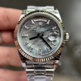 Rolex Day-Date 40 228236 Mặt Số xà cừ Cọc Số Kim Cương Baguette Rep 1:1