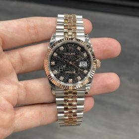 Rolex Datejust 126231 36MM Demi Mặt Vi Tính Đen Bọc Vàng Hồng 18K