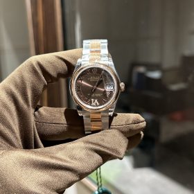 Rolex Lady-Datejust 279161 Mặt Số Chocolate cọc số la mã Dây Đeo Oyster Nữ