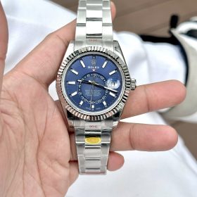 Rolex Sky Dweller 336934 Mặt Số Xanh Vỏ Trắng Dây Đeo Oyster Replica