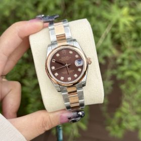 Rolex Datejust 31 278341 Mặt Số Chocolate Dây Đeo Oyster nữ Replica