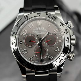 Rolex Cosmograph Daytona 40MM 116519 Mặt Xám Cọc Số Vỏ Trắng Replica