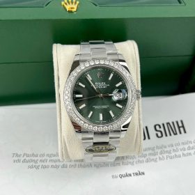 Rolex Steel DateJust 41 126334 Vỏ Trắng Mặt Xanh Green Clean Factory Dây Đeo Oyster