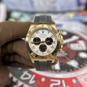 Rolex Cosmograph Daytona 116518 Panda Cọc số Vỏ Vàng Mặt Trắng Clean Factory