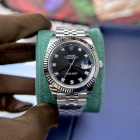 Rolex Datejust 126234 Replica 36mm mặt Đen cọc đá nhà máy Clean