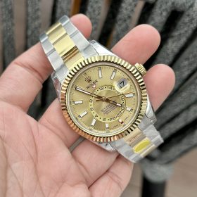 Rolex Sky Dweller 336933 Mặt Số Vàng Champagne Dây Đeo Oyster Replica