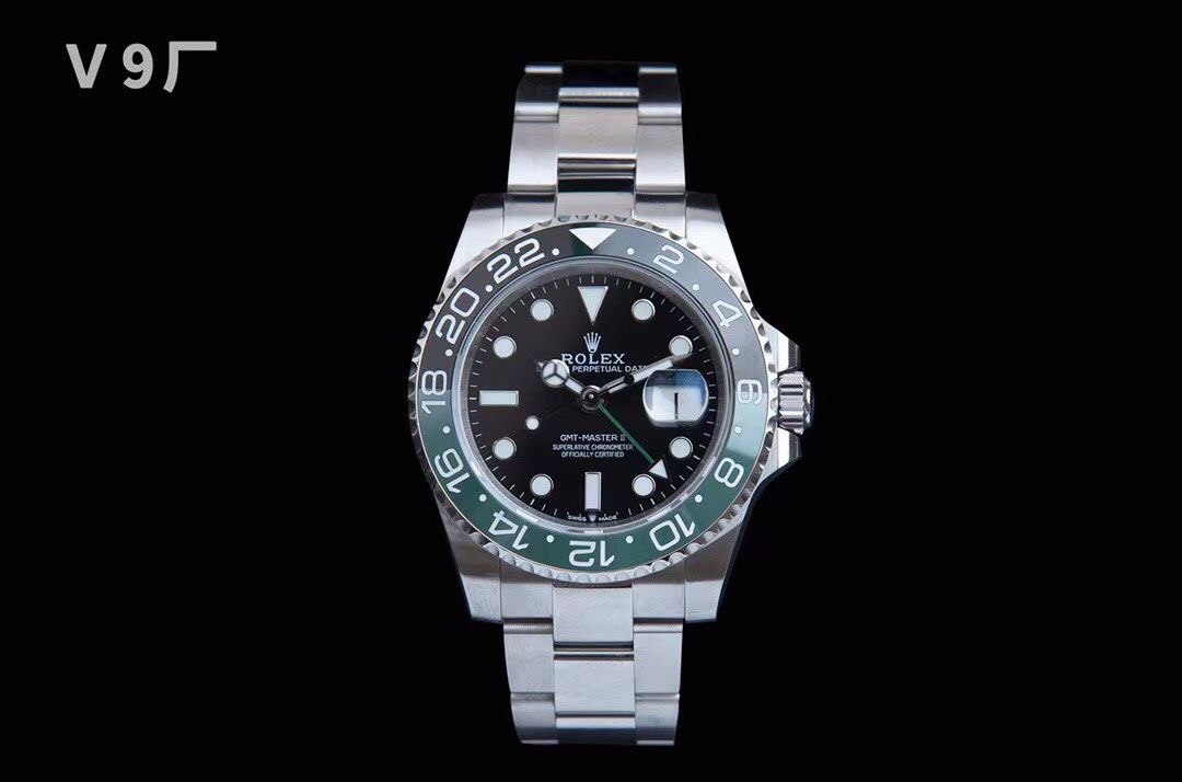 Rolex GMT-Master II Sprite 40mm Vỏ trắng mặt đen Dây Oyster CS Factory Rep 1:1