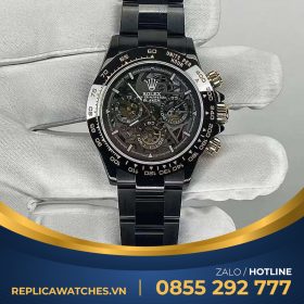 Rolex daytona mặt skelaton full black replica