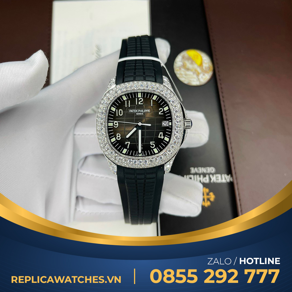 Patek philippe aquanaut 5167 độ full kim cương moissanite