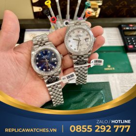 Rolex datejust độ kim cương moissanite 2,5ly