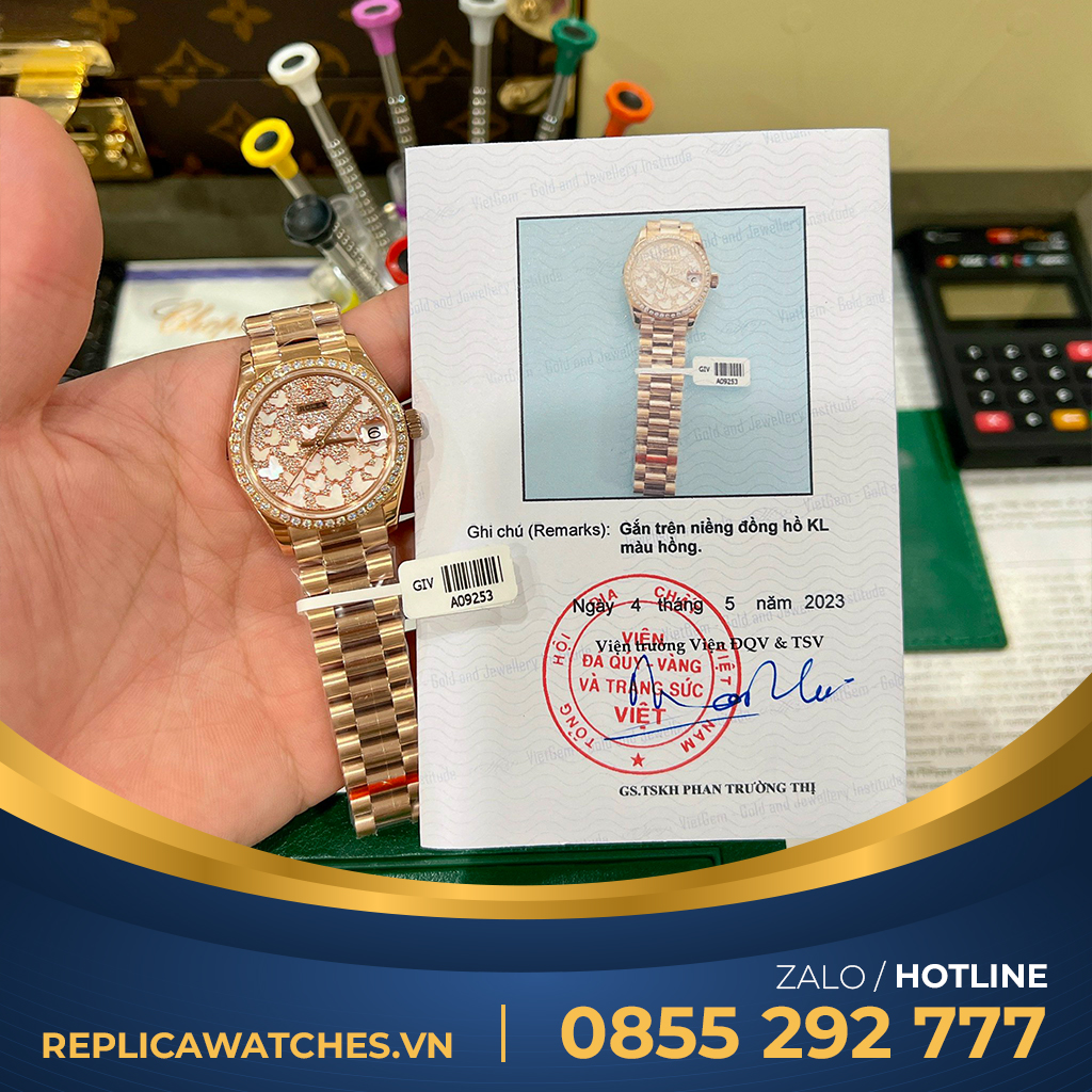 Đồng hồ nữ rolex datejust 31mm độ kim cương moissanite