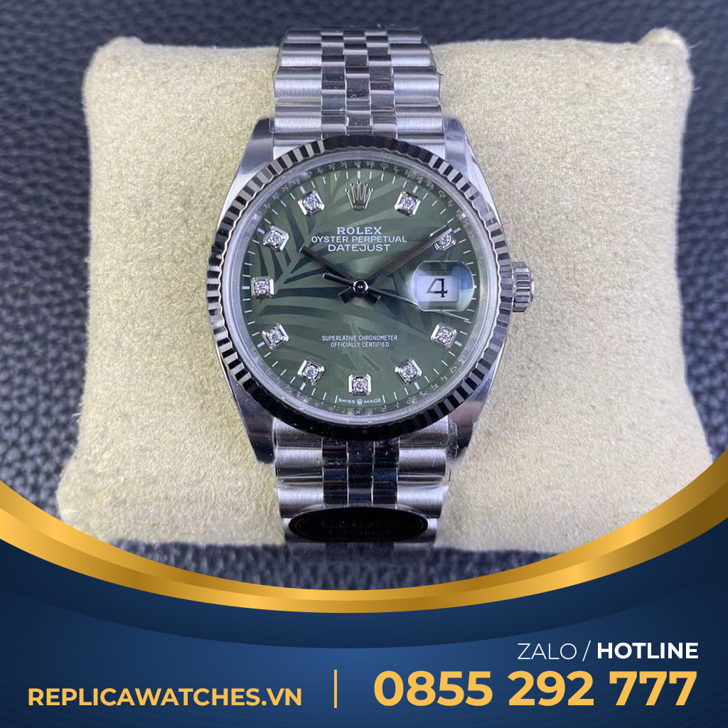 Rolex datejust 126234 mặt xanh cọc số kim cương