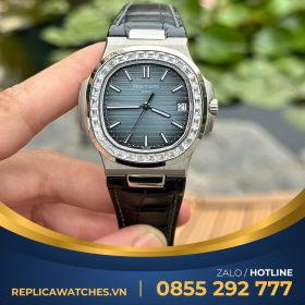 Patek philippe nautilus 5711 độ niềng kim baguette moissanite