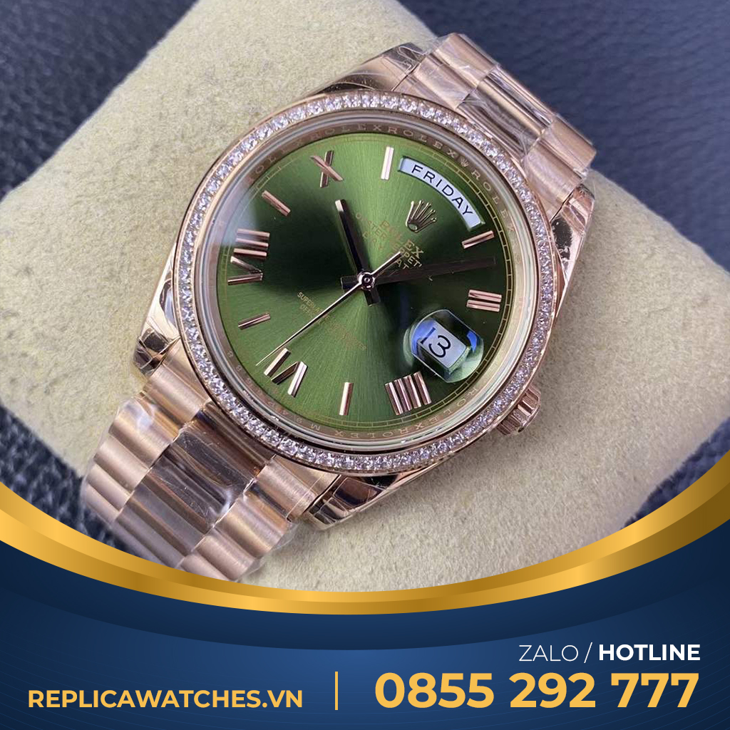 Rolex daydate green dial diamond benzel