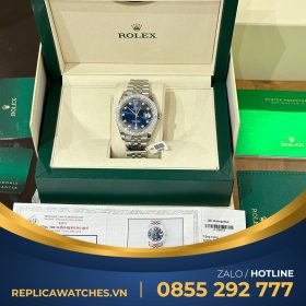 Rolex datejust clean độ kim cương moiss 2.5ly blue dial