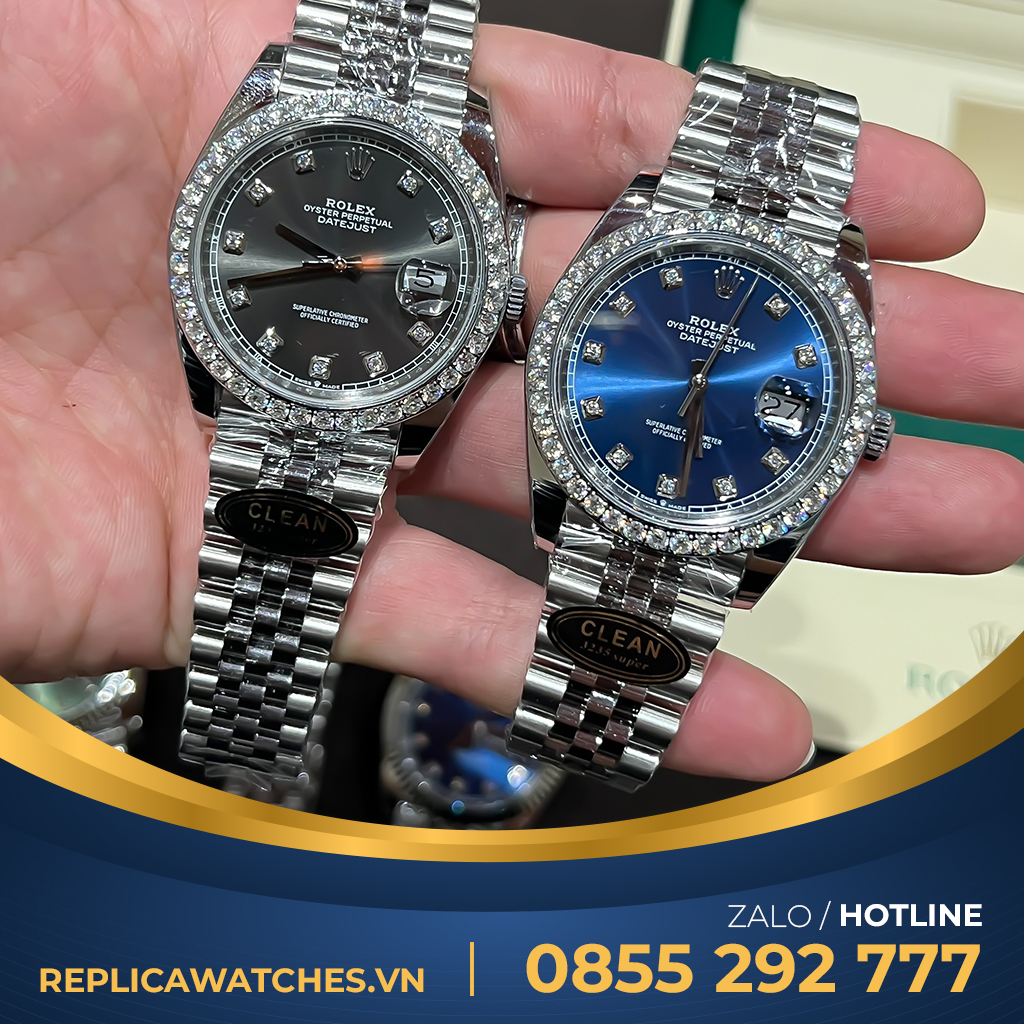 Rolex datejust 41mm độ kim moissanite