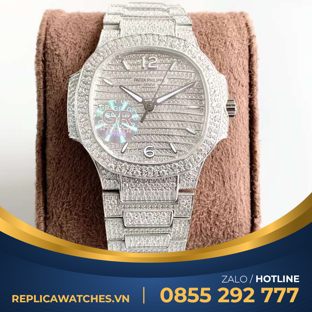 Đồng hồ nữ patek philippe nautilus 7118 full diamond replica