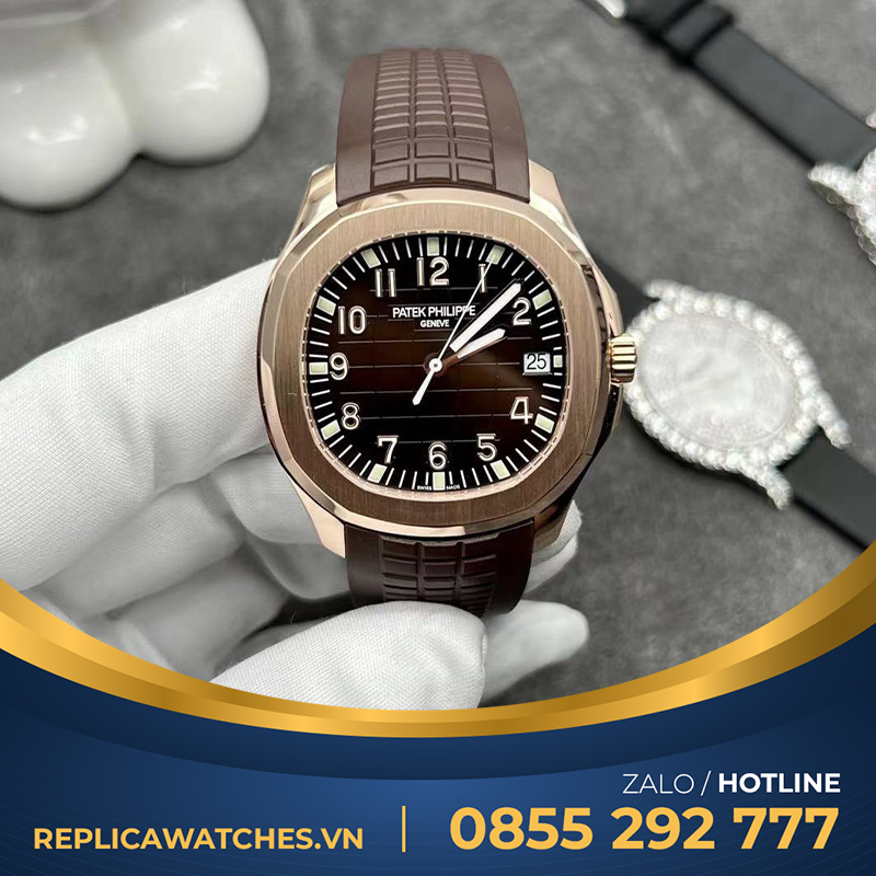 Patek philippe aquanaut 5167r rose gold chế tác vàng đúc 18k