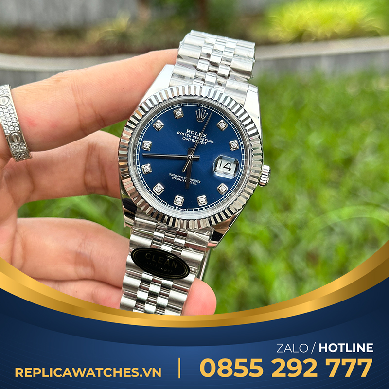 Rolex datejust rep 11 41mm mặt blue clean factory