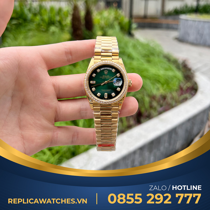 Rolex daydate fake green dial 36mm nhà máy EW