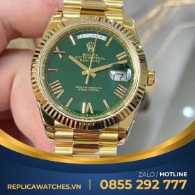 Rolex daydate 228238 chế tác vàng đúc mặt xanh green dây president 200g