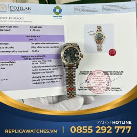 Rolex datejust bọc vàng mặt xà cừ tím 41mm