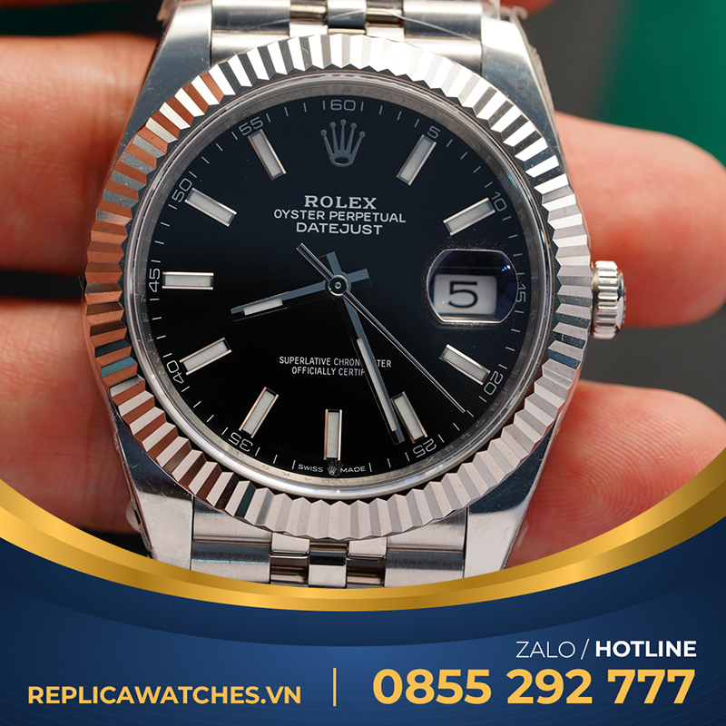 Đồng hồ rolex fake datejust máy 3235 cọc số dạng quang