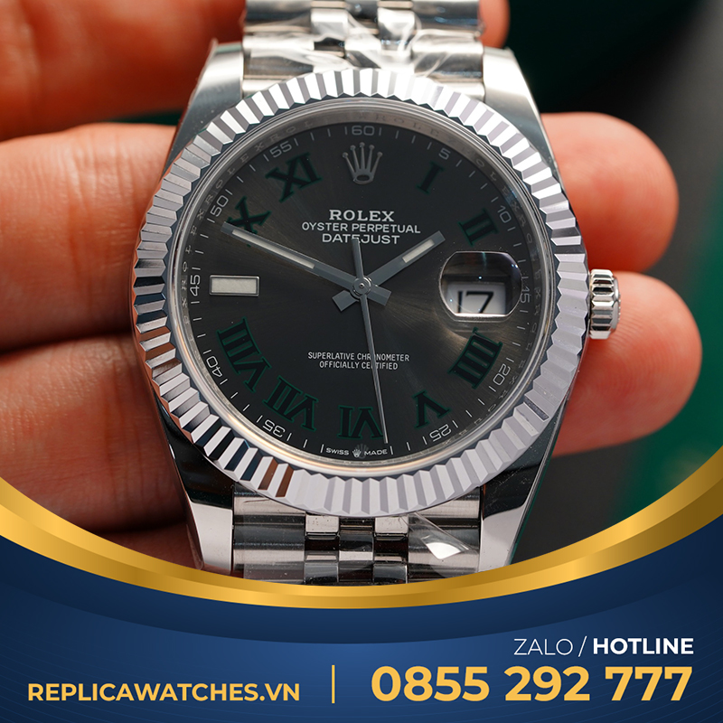 Rolex datejust rep 11 wimbledon 41mm máy 3235