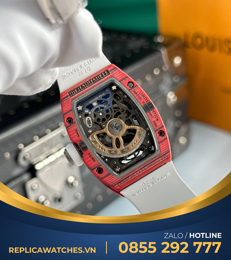 Đồng hồ nữ Richard mille RM 07-01 red carbon replica 1:1