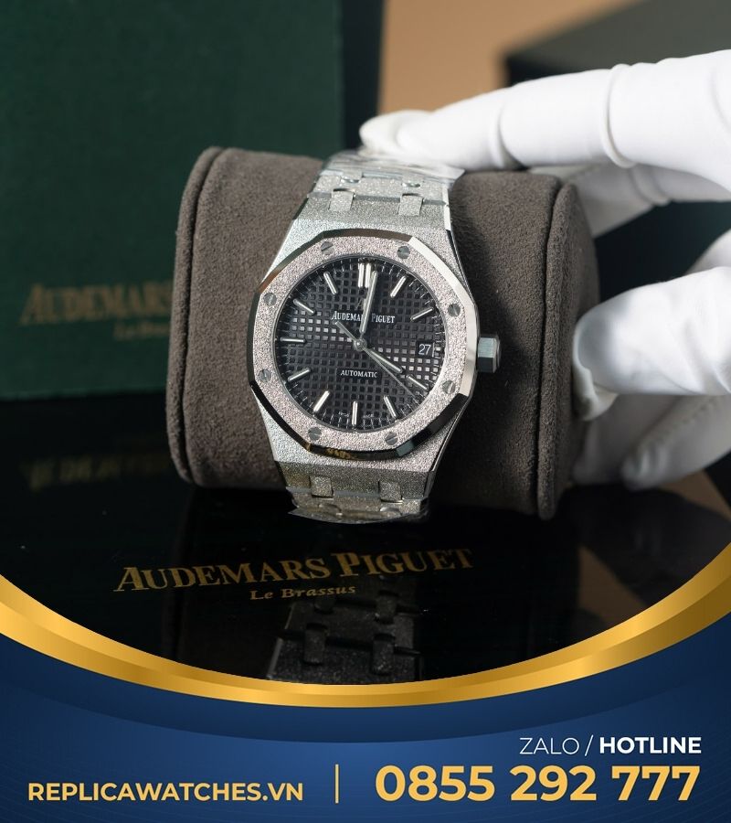 Audemars Piguet 15454 Fosted gold mặt số đen trải tia 37mm