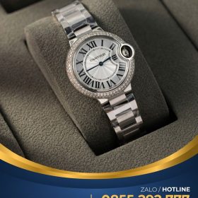 Đồng hồ Cartier Ballon Bleu 33mm độ viền kim cương thiên nhiên