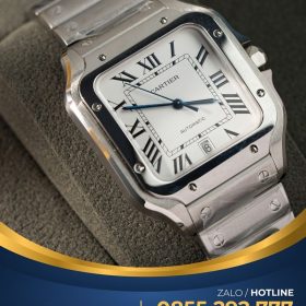 Đồng hồ Cartier Santos de cartier mặt trắng fake 11